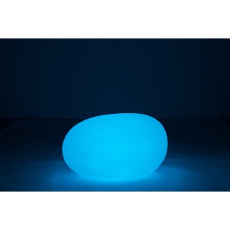 Lámpara LED exterior roca redonda de plástico blanco 83x62x65 cm.