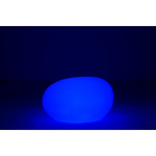 Lámpara LED exterior roca redonda de plástico blanco 83x62x65 cm.