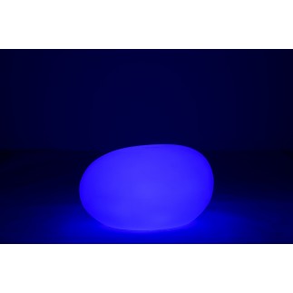 Lámpara LED exterior roca redonda de plástico blanco 83x62x65 cm.