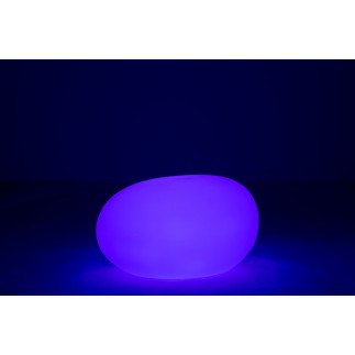 Lámpara LED exterior roca redonda de plástico blanco 83x62x65 cm.