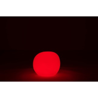 Lampe LED exterieur rocher rond en plastique blanc 47x47x42 cm