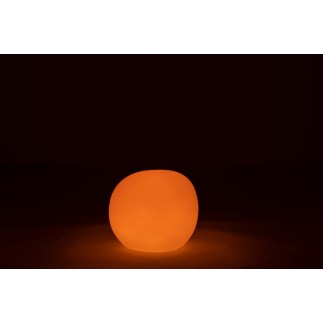 Lampe LED exterieur rocher rond en plastique blanc 47x47x42 cm