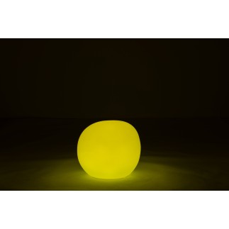 Lampe LED exterieur rocher rond en plastique blanc 47x47x42 cm