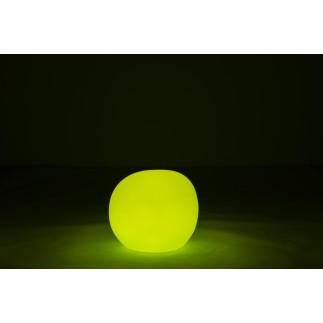 Lampe LED exterieur rocher rond en plastique blanc 47x47x42 cm