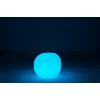 Lampe LED exterieur rocher rond en plastique blanc 47x47x42 cm