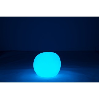 Lampe LED exterieur rocher rond en plastique blanc 47x47x42 cm
