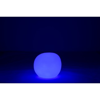 Lampe LED exterieur rocher rond en plastique blanc 47x47x42 cm