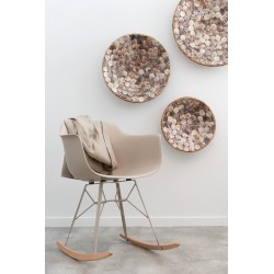 Set de 3 adornos de pared redondos de hoja de plátano y concha