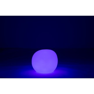 Lampe LED exterieur rocher rond en plastique blanc 47x47x42 cm