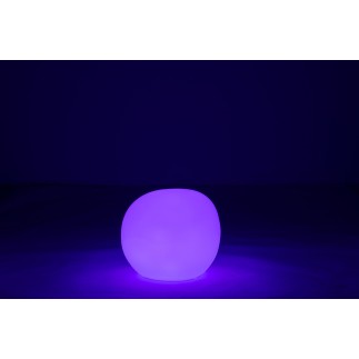 Lampe LED exterieur rocher rond en plastique blanc 47x47x42 cm