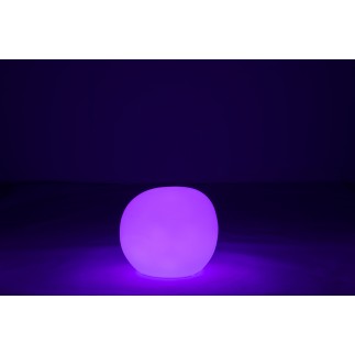 Lampe LED exterieur rocher rond en plastique blanc 47x47x42 cm