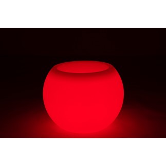 Lampe LED exterieur pot de fleur en plastique blanc 54x54x43 cm