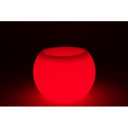 Lampe LED exterieur pot de fleur en plastique blanc 54x54x43 cm