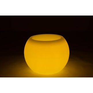 Lampe LED exterieur pot de fleur en plastique blanc 54x54x43 cm