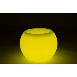 Lampe LED exterieur pot de fleur en plastique blanc 54x54x43 cm