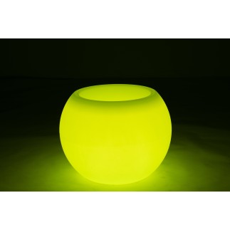 Lampe LED exterieur pot de fleur en plastique blanc 54x54x43 cm