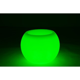 Lampe LED exterieur pot de fleur en plastique blanc 54x54x43 cm