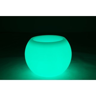 Lampe LED exterieur pot de fleur en plastique blanc 54x54x43 cm