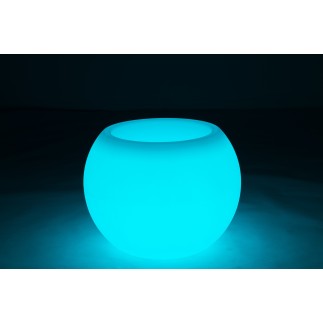 Lampe LED exterieur pot de fleur en plastique blanc 54x54x43 cm