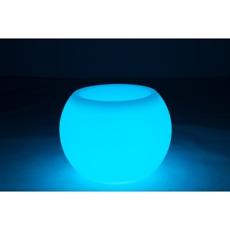 Lampe LED exterieur pot de fleur en plastique blanc 54x54x43 cm