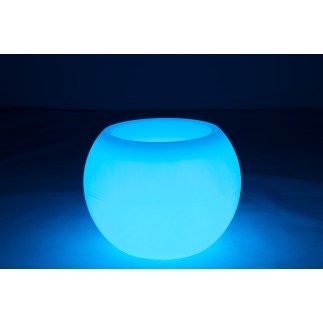 Lampe LED exterieur pot de fleur en plastique blanc 54x54x43 cm