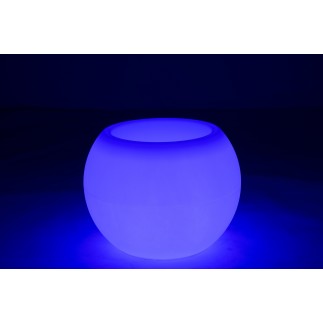 Lampe LED exterieur pot de fleur en plastique blanc 54x54x43 cm