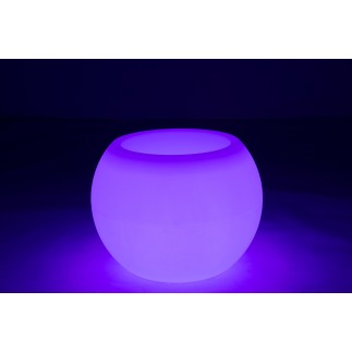 Lampe LED exterieur pot de fleur en plastique blanc 54x54x43 cm