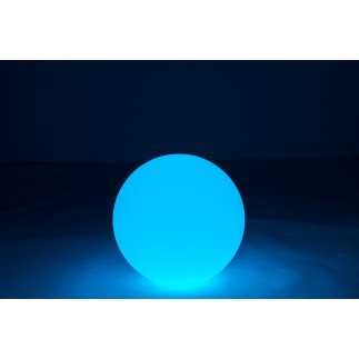 Lampe LED exterieur boule ronde en plastique blanc 50x50x49 cm