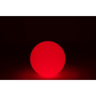 Lampe LED exterieur boule ronde en plastique blanc 39x39x38 cm