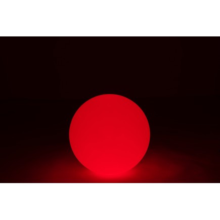 Lampe LED exterieur boule ronde en plastique blanc 39x39x38 cm