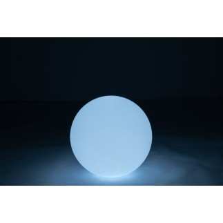 Lámpara LED exterior bola redonda de plástico blanco 39x39x38 cm