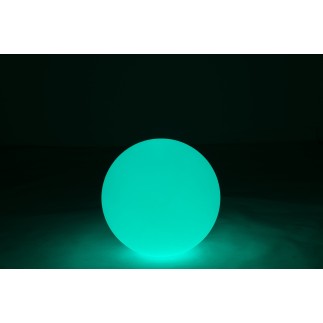 Lámpara LED exterior bola redonda de plástico blanco 39x39x38 cm