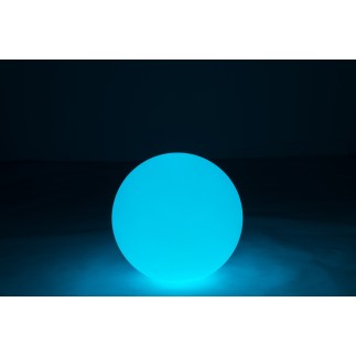 Lámpara LED exterior bola redonda de plástico blanco 39x39x38 cm