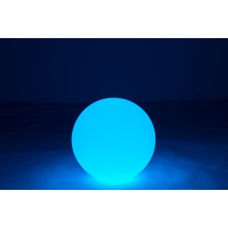 Lámpara LED exterior bola redonda de plástico blanco 39x39x38 cm