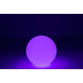 Lámpara LED exterior bola redonda de plástico blanco 39x39x38 cm
