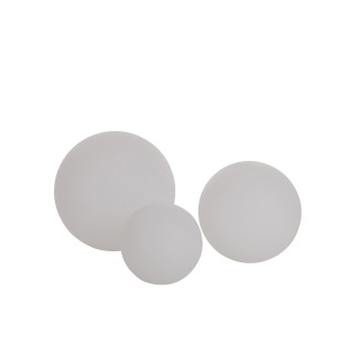 Lámpara LED exterior bola redonda de plástico blanco 39x39x38 cm