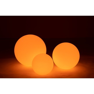 Lámpara LED exterior bola redonda de plástico blanco 39x39x38 cm