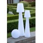 Lámpara LED exterior bola redonda de plástico blanco 39x39x38 cm