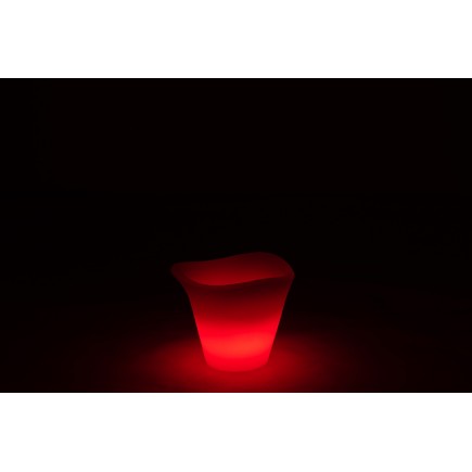 Lampe LED extérieur en forme de seau en plastique blanc 34x34x28 cm