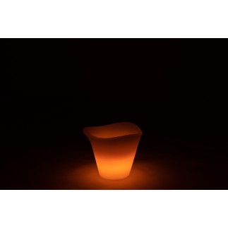 Lampe LED extérieur en forme de seau en plastique blanc 34x34x28 cm
