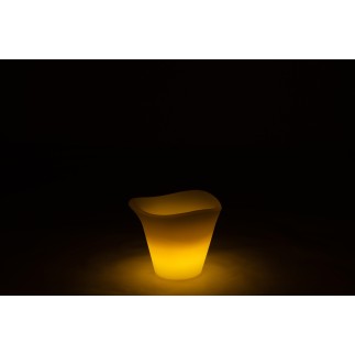 Lampe LED extérieur en forme de seau en plastique blanc 34x34x28 cm