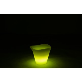 Lampe LED extérieur en forme de seau en plastique blanc 34x34x28 cm