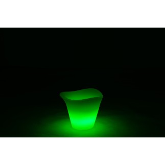 Lampe LED extérieur en forme de seau en plastique blanc 34x34x28 cm