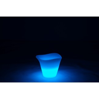 Lampe LED extérieur en forme de seau en plastique blanc 34x34x28 cm