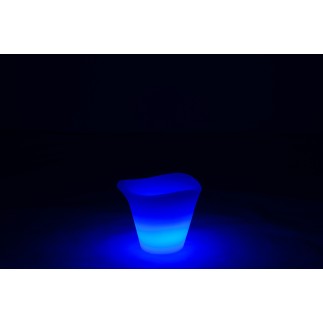 Lampe LED extérieur en forme de seau en plastique blanc 34x34x28 cm
