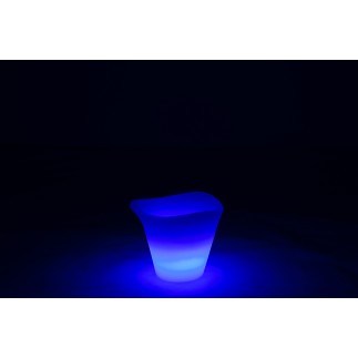 Lampe LED extérieur en forme de seau en plastique blanc 34x34x28 cm