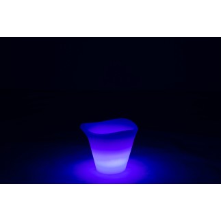 Lampe LED extérieur en forme de seau en plastique blanc 34x34x28 cm