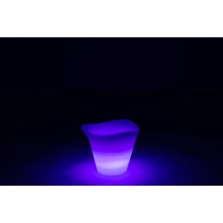 Lampe LED extérieur en forme de seau en plastique blanc 34x34x28 cm