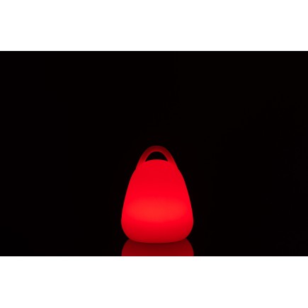 Lámpara LED exterior portátil de plástico blanco de 19x19x24 cm