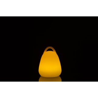 Lâmpada LED exterior transportável em plástico branco 19x19x24 cm
